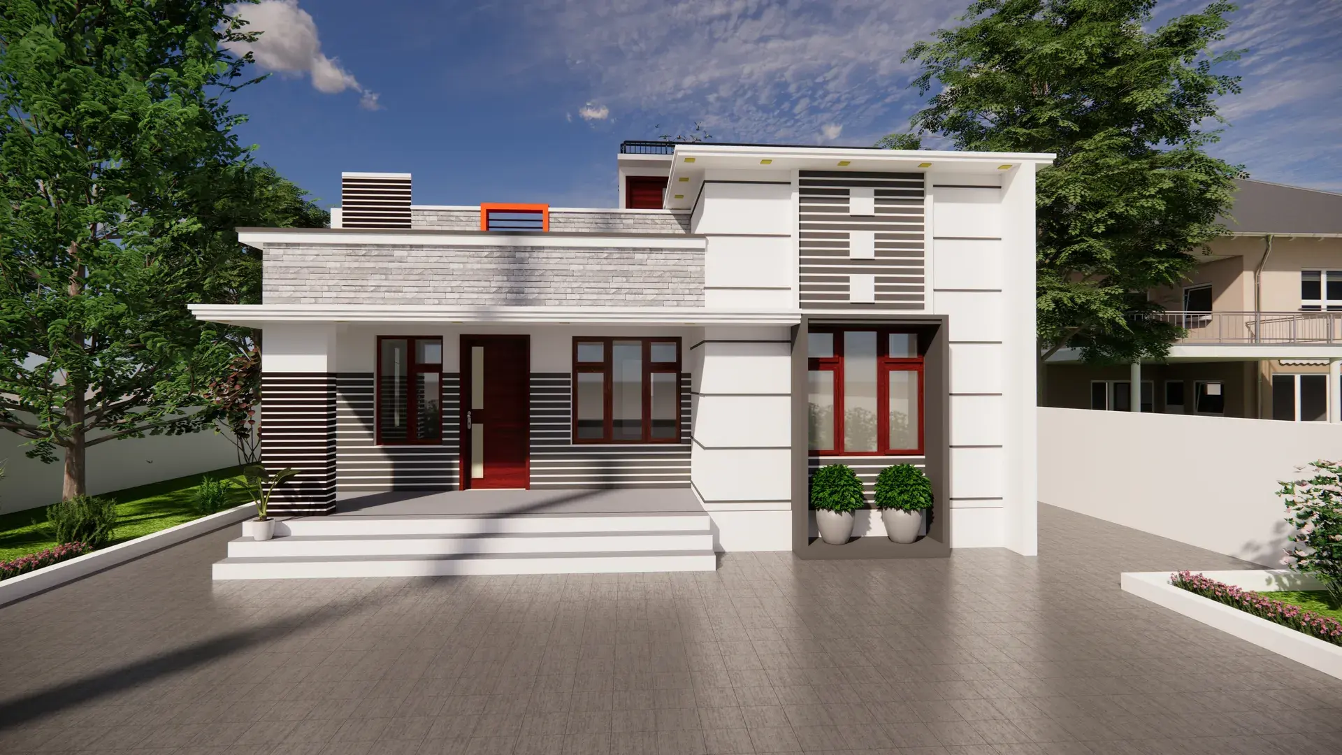 Residential elevation design by Prasanth Associates