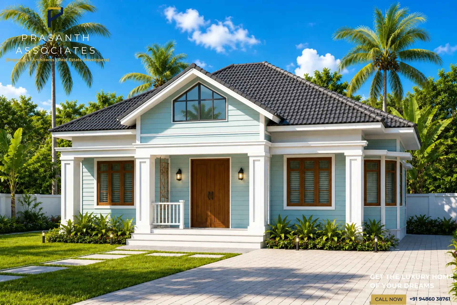 Residential elevation design by Prasanth Associates
