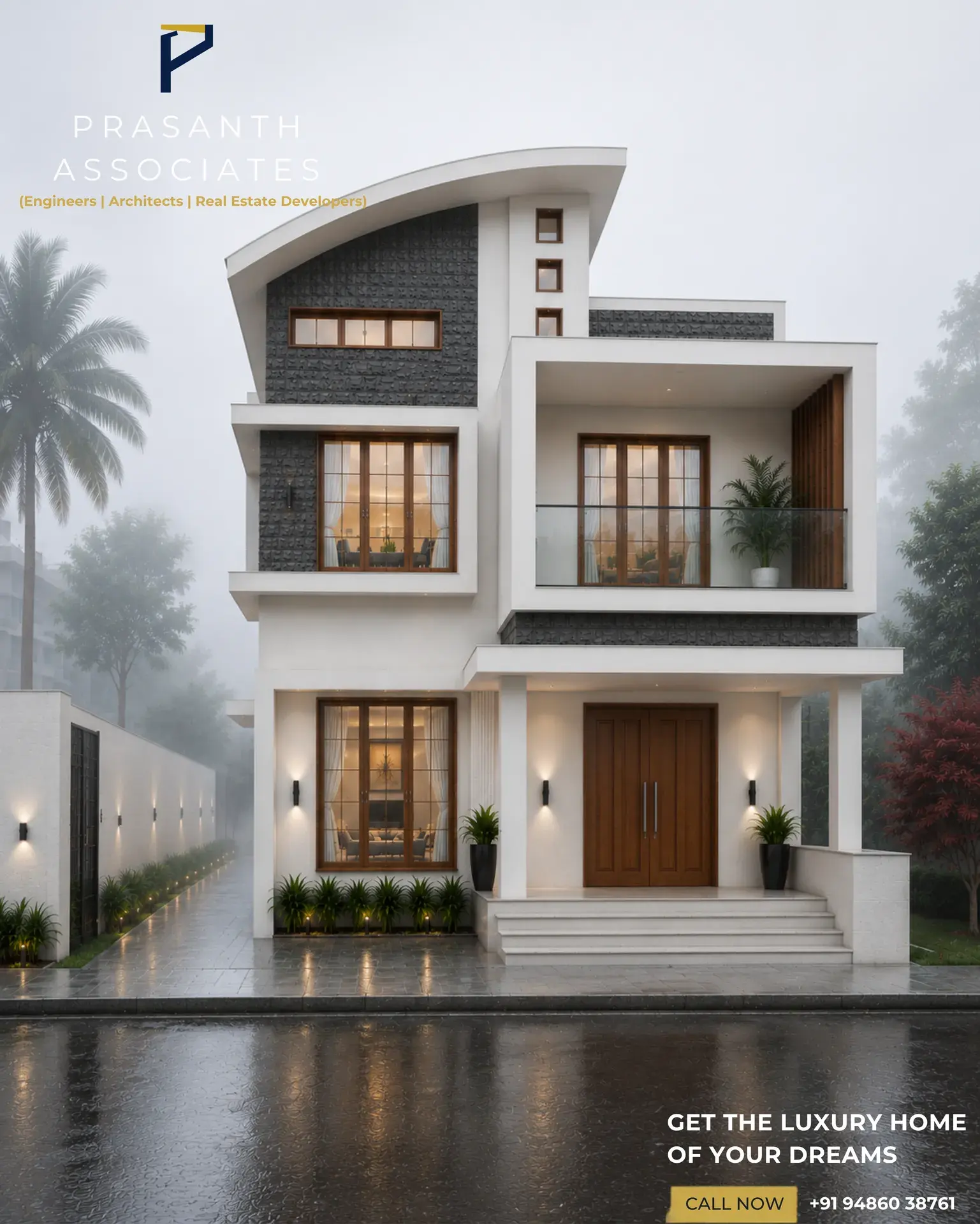 Residential elevation design by Prasanth Associates