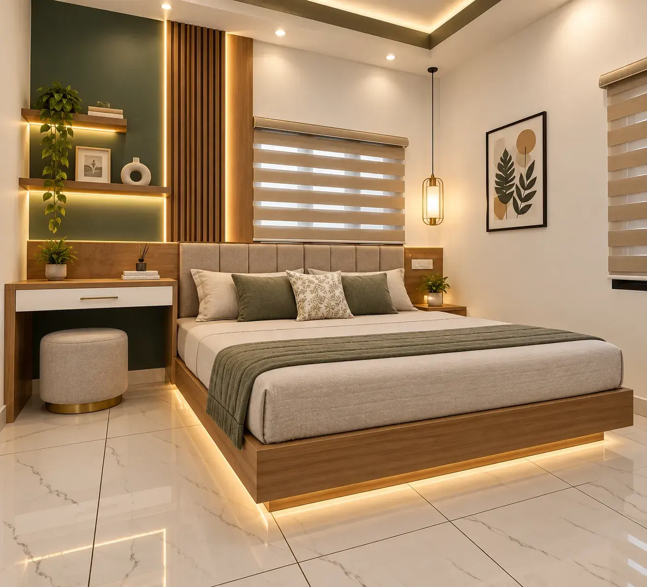 Bedroom interior by Prasanth Associates