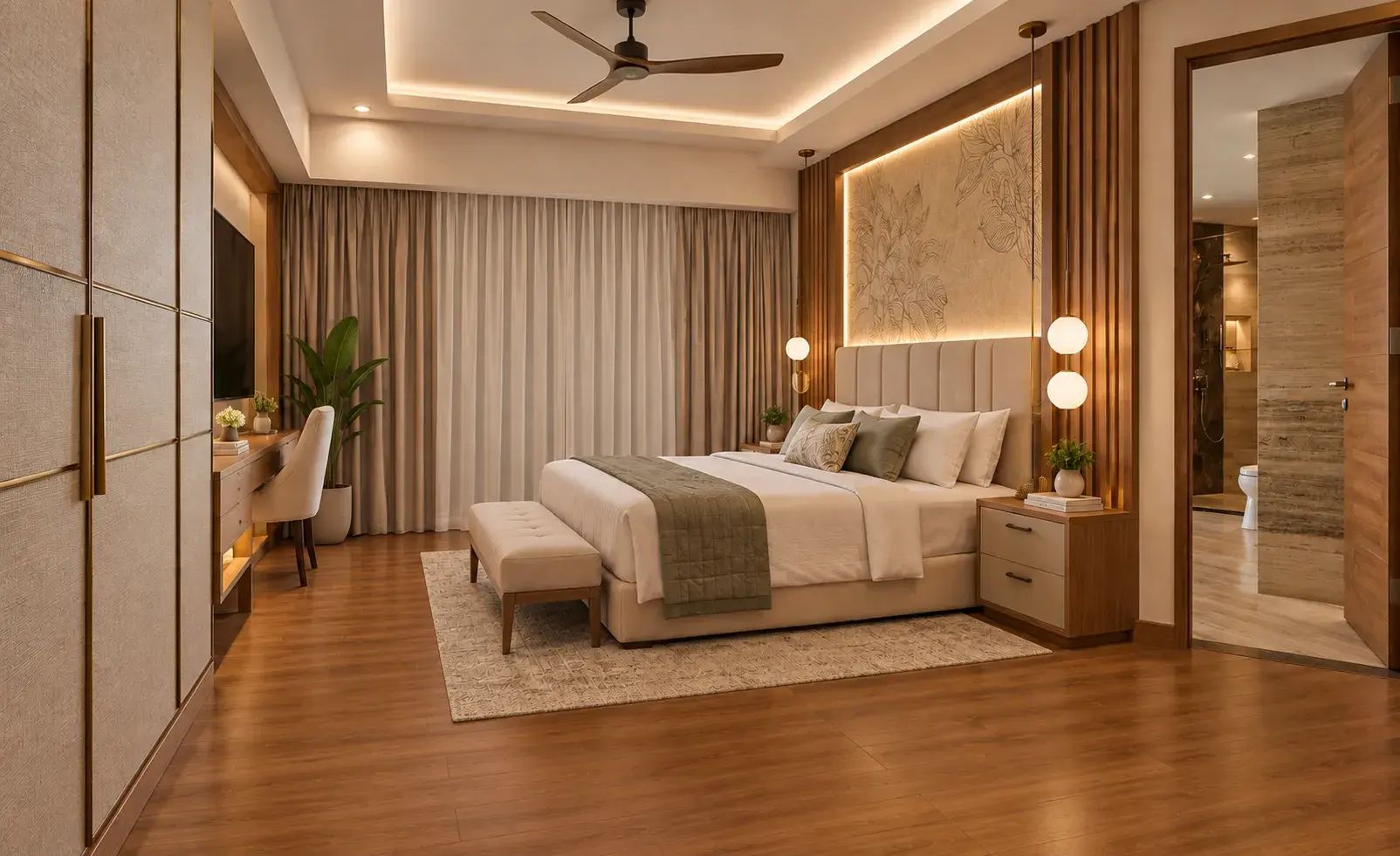 Bedroom interior by Prasanth Associates