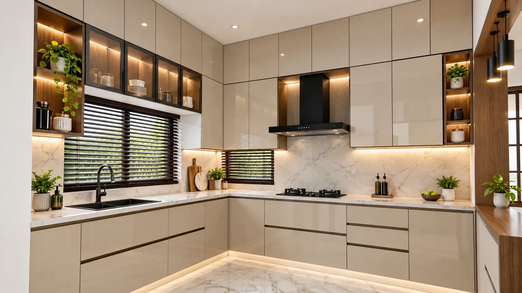 Kitchen interior by Prasanth Associates