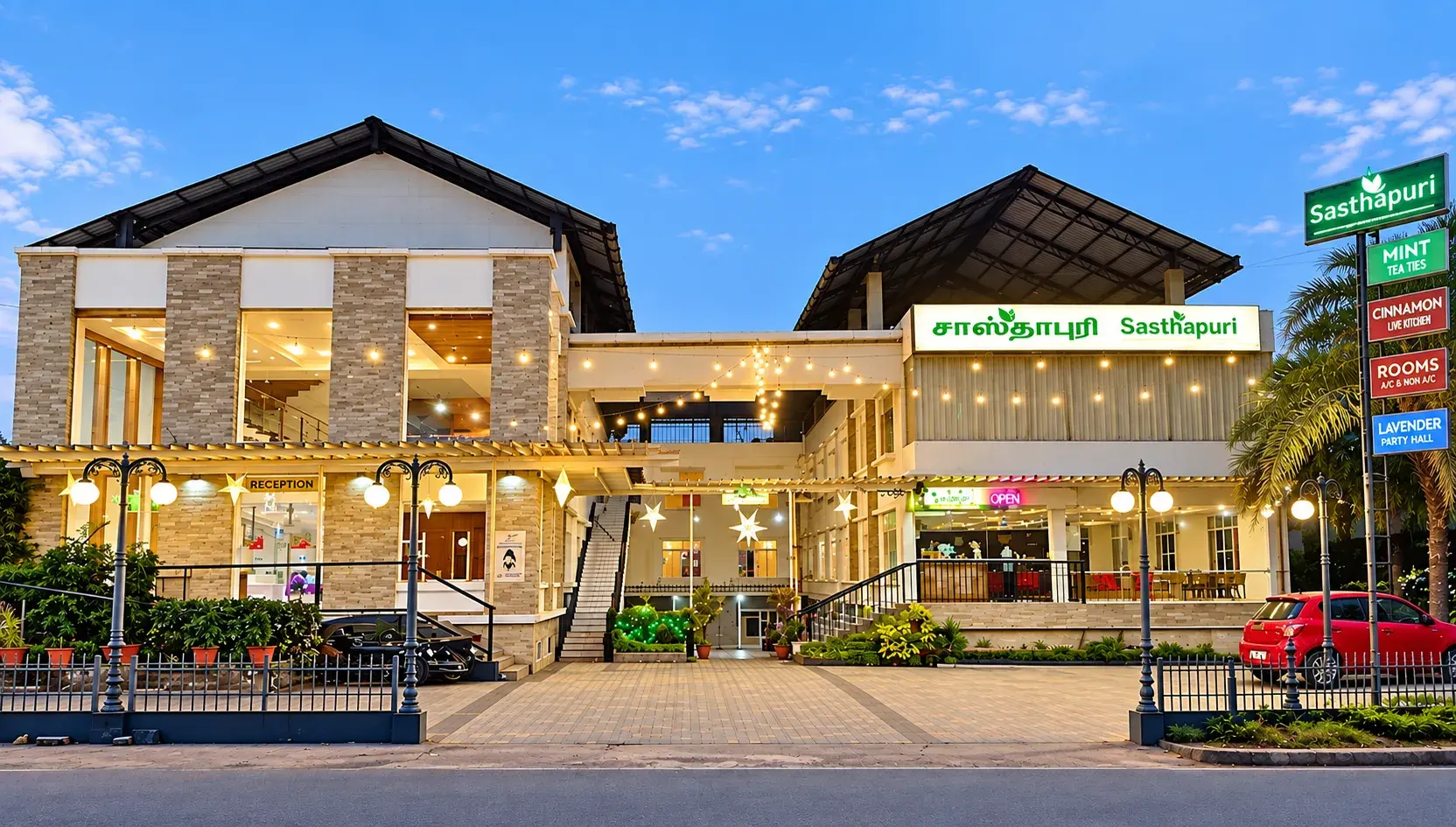 Sasthapuri Hotels, commercial building by Prasanth Associates