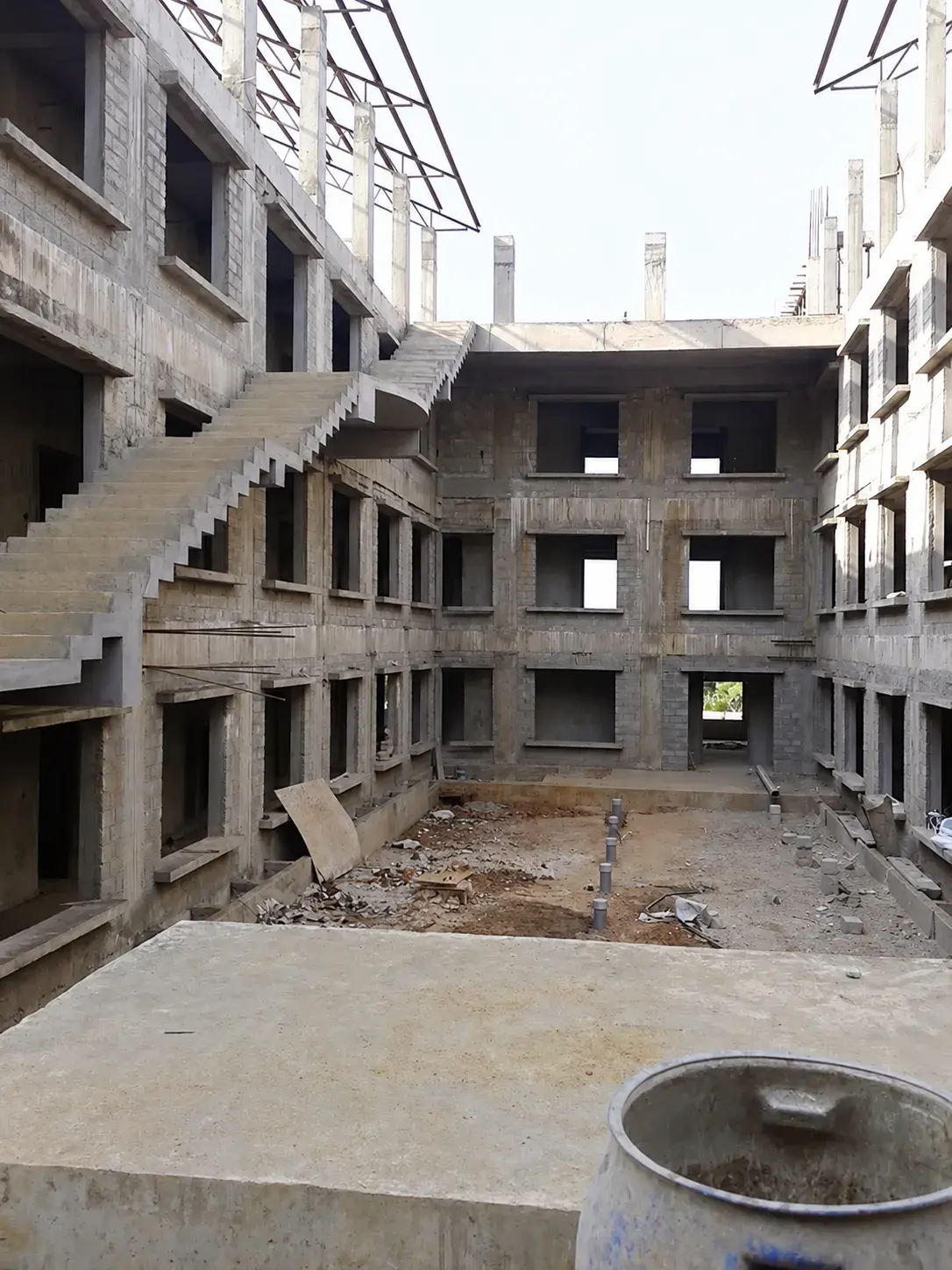 Sasthapuri Hotels, commercial building by Prasanth Associates during construction