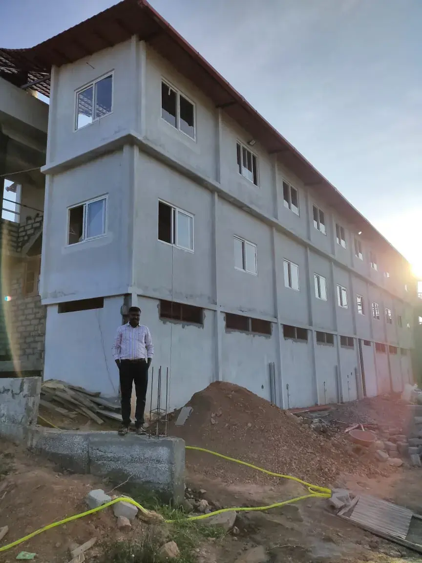 Christus Rex Higher Secondary School, educational building by Prasanth Associates during construction
