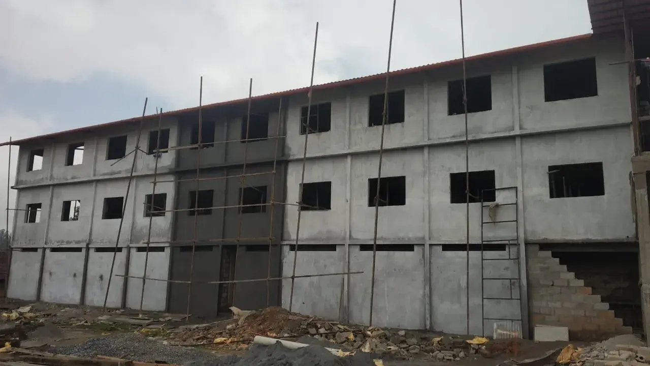 Christus Rex Higher Secondary School, educational building by Prasanth Associates during construction